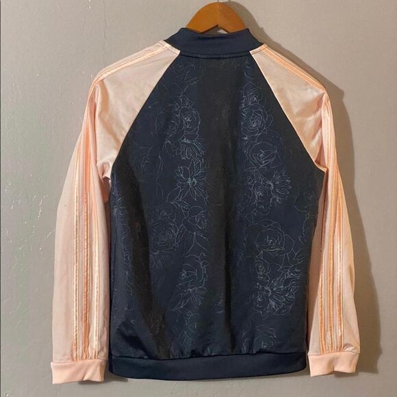 Adidas Women’s Embossed Track Jacket Black /Peach Sz M - Picture 6 of 6